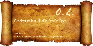 Ondruska Lóránt névjegykártya