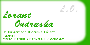 lorant ondruska business card