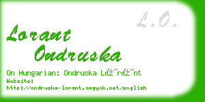 lorant ondruska business card